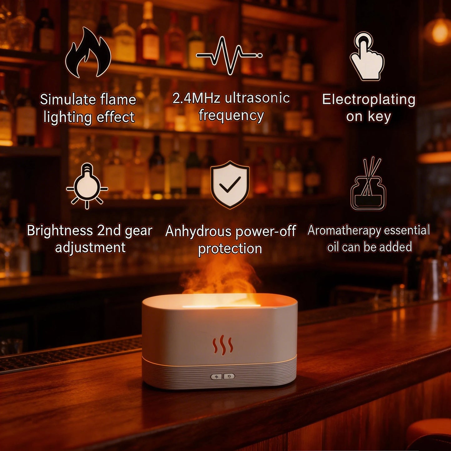 AromaGlow™ | Ultrasonic Essential Oil Diffuser (200ml)