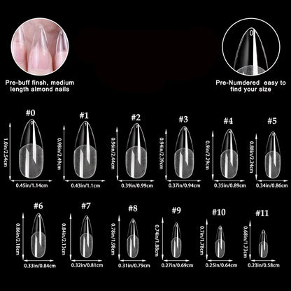 NailLuxe™ | 600PCS Almond Full Cover Nail Tips