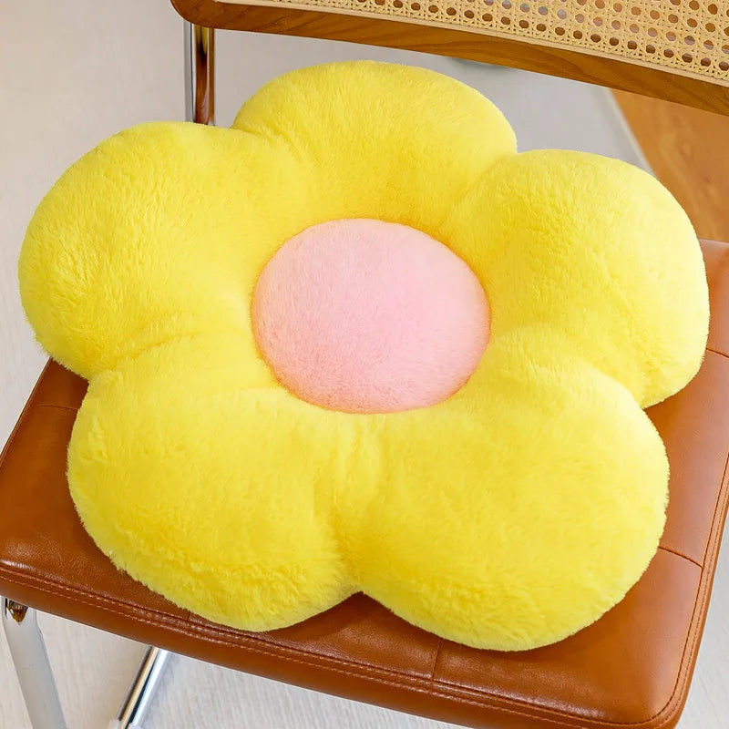 CloudSeat™ | Round Floral Plush Chair Cushion