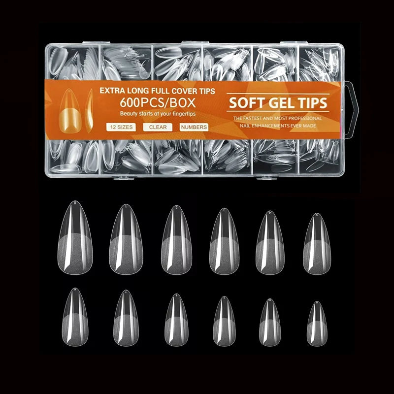 NailLuxe™ | 600PCS Almond Full Cover Nail Tips
