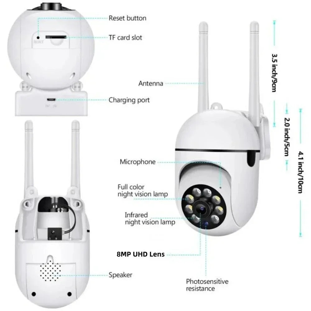 VisionGuard™ | 8MP Wi-Fi PTZ Smart Security Camera