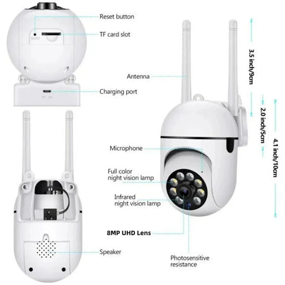 VisionGuard™ | 8MP Wi-Fi PTZ Smart Security Camera