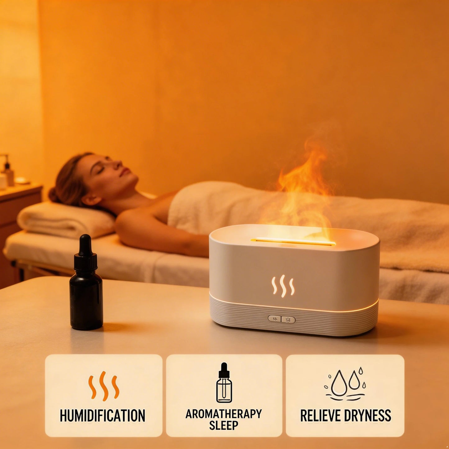 AromaGlow™ | Ultrasonic Essential Oil Diffuser (200ml)