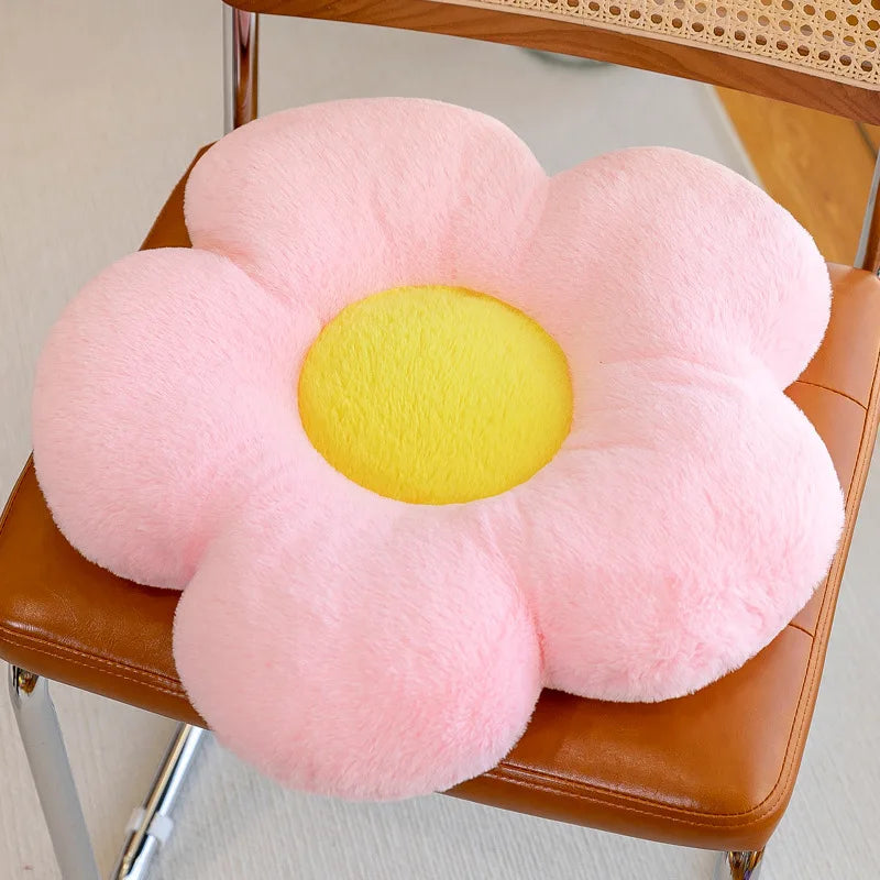 CloudSeat™ | Round Floral Plush Chair Cushion
