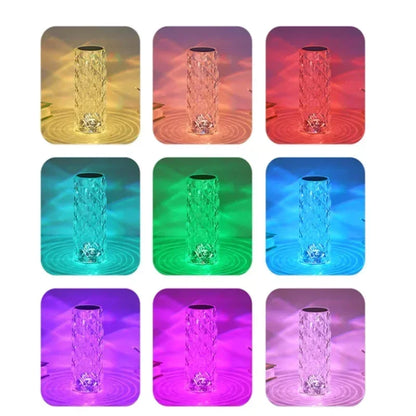 1pc Charging Crystal Table Lamp RGB Rose Diamond Touch Lamp Creative Light for Bedroom/Living Room/Party Dinner Home Decoration