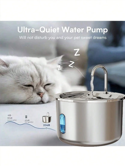PurePaws™ | Stainless Steel Pet Water Fountain
