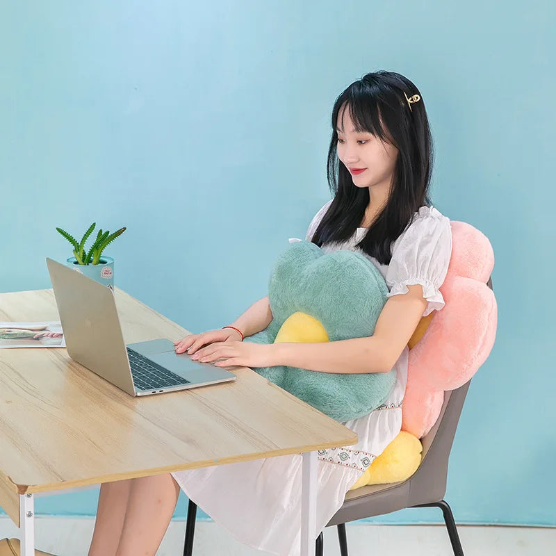 CloudSeat™ | Round Floral Plush Chair Cushion