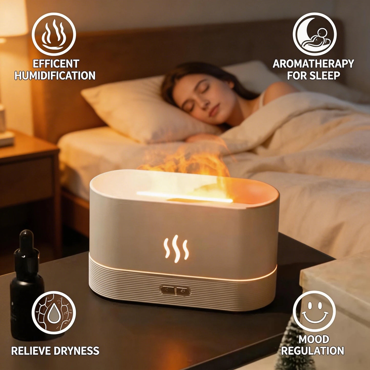 AromaGlow™ | Ultrasonic Essential Oil Diffuser (200ml)