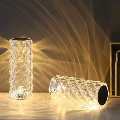 1pc Charging Crystal Table Lamp RGB Rose Diamond Touch Lamp Creative Light for Bedroom/Living Room/Party Dinner Home Decoration
