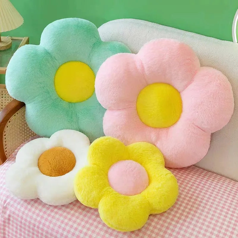 CloudSeat™ | Round Floral Plush Chair Cushion