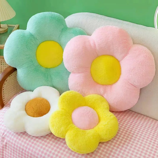 CloudSeat™ | Round Floral Plush Chair Cushion