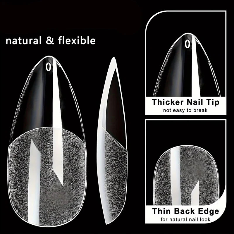 NailLuxe™ | 600PCS Almond Full Cover Nail Tips