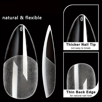 NailLuxe™ | 600PCS Almond Full Cover Nail Tips